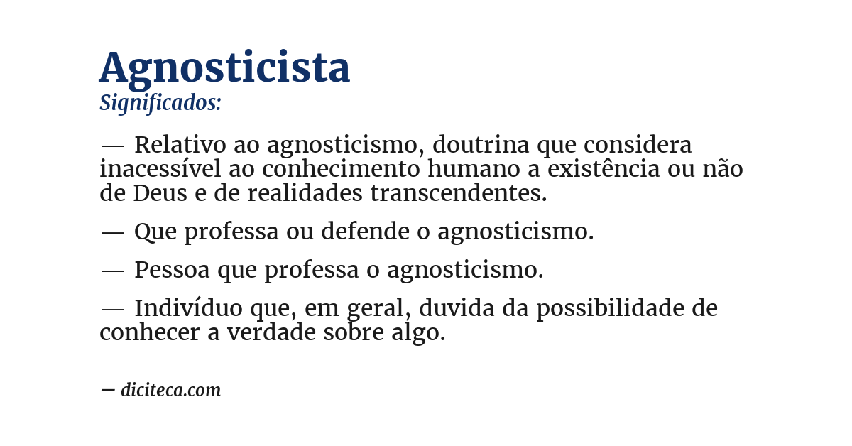 Significado de agnosticista
