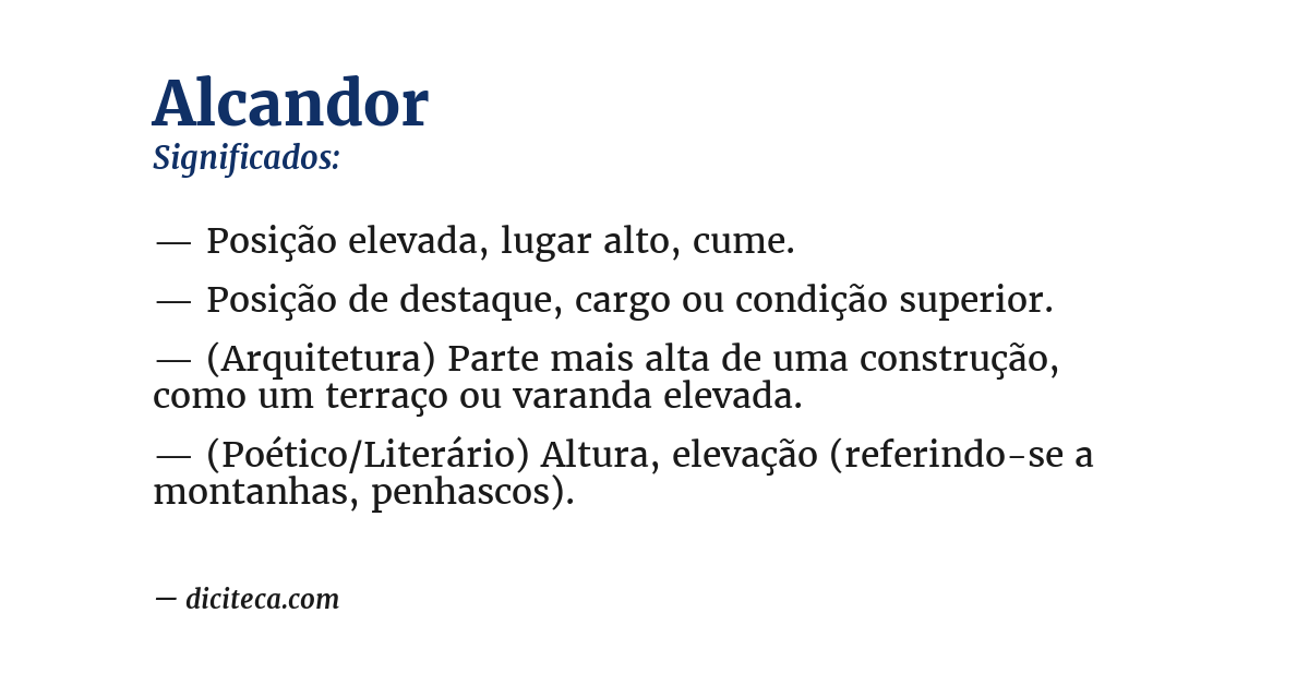 Significado de alcandor