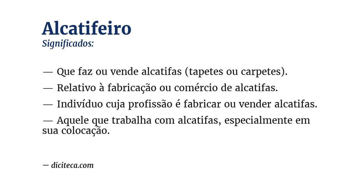 Significado de alcatifeiro
