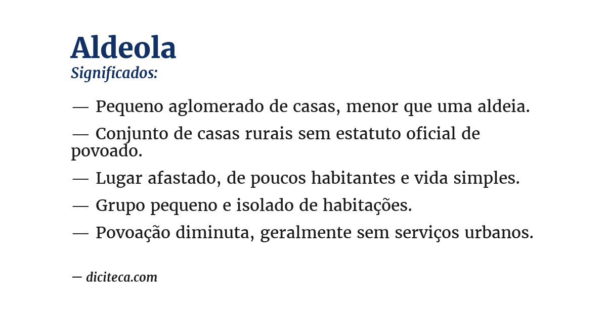 Significado de aldeola