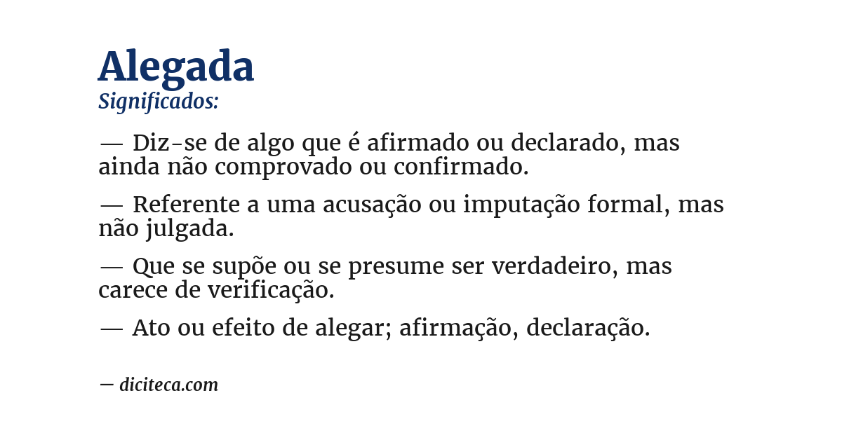 Significado de alegada