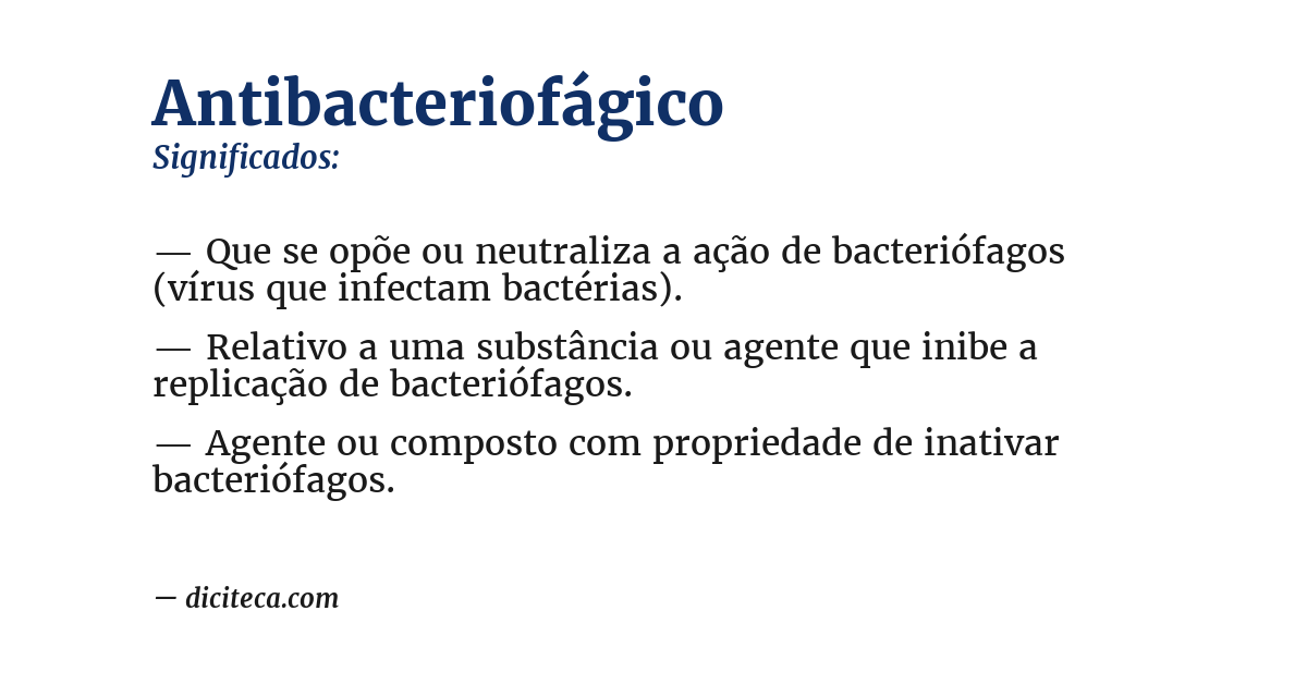 Significado de antibacteriofágico