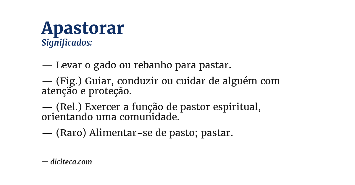 Significado de apastorar