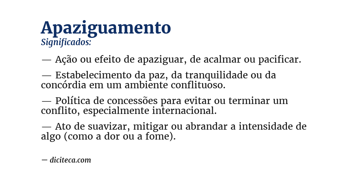 Significado de apaziguamento