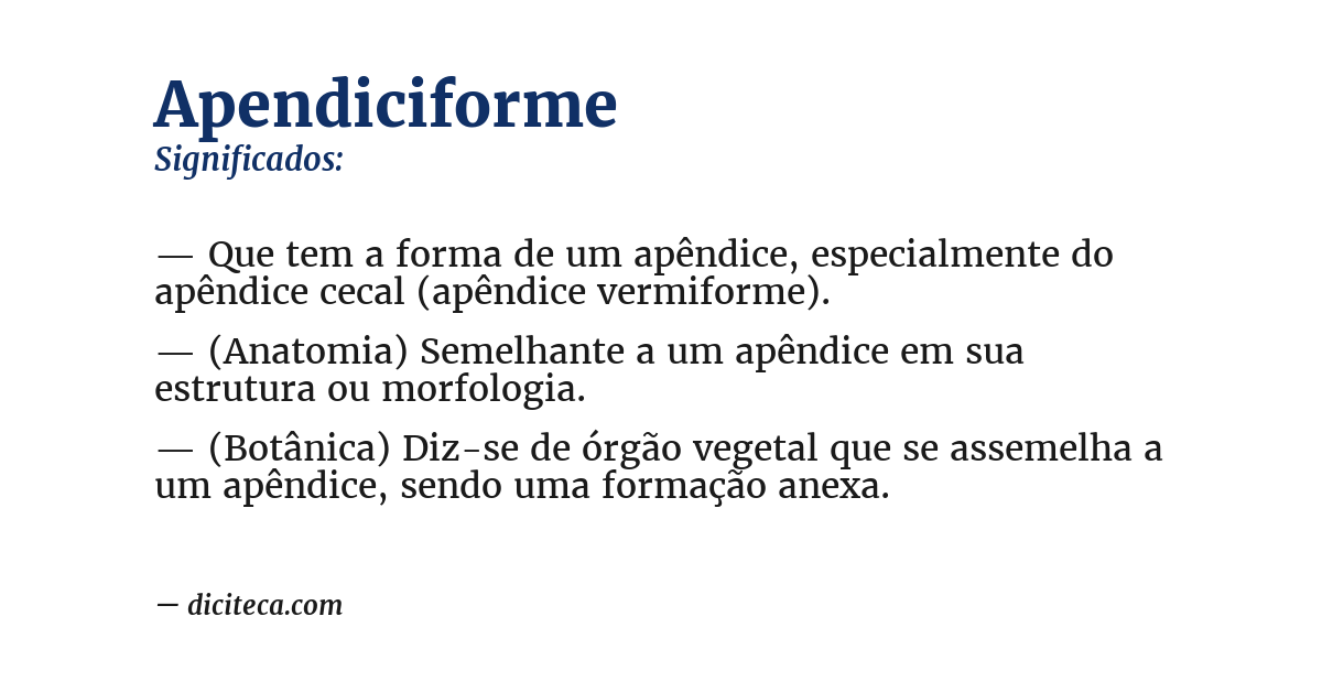 Significado de apendiciforme