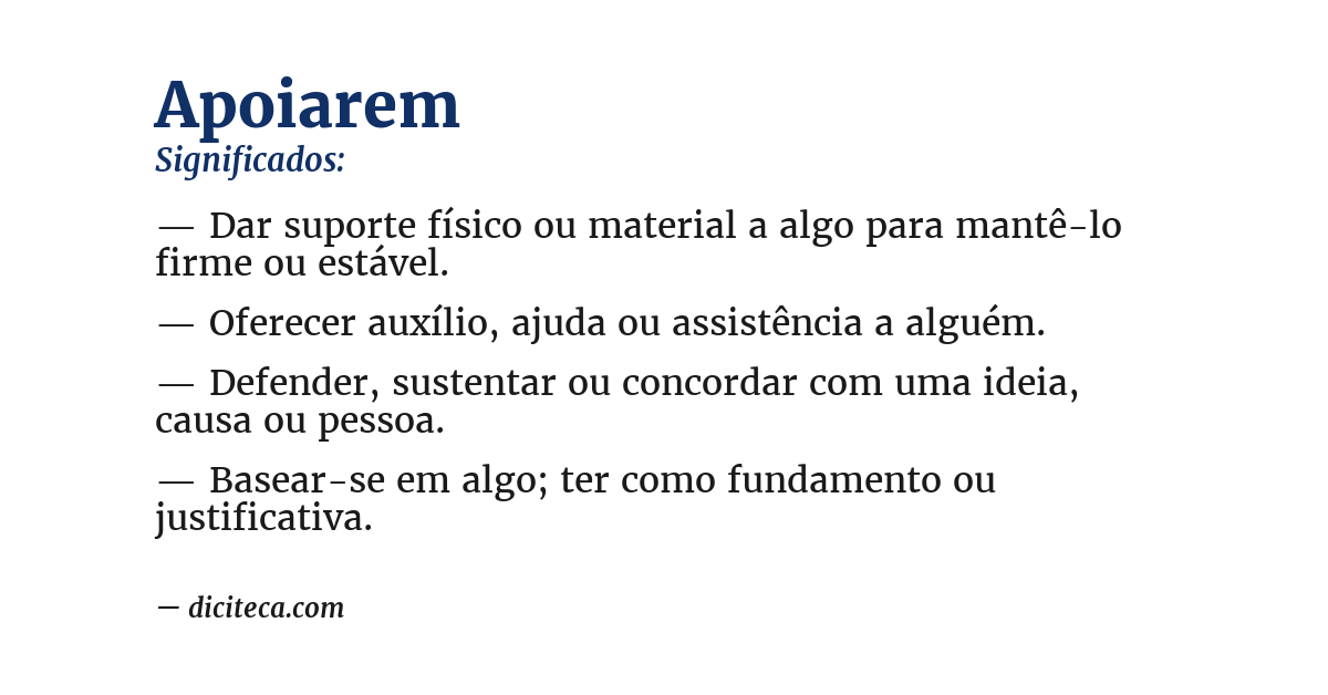 Significado de apoiarem