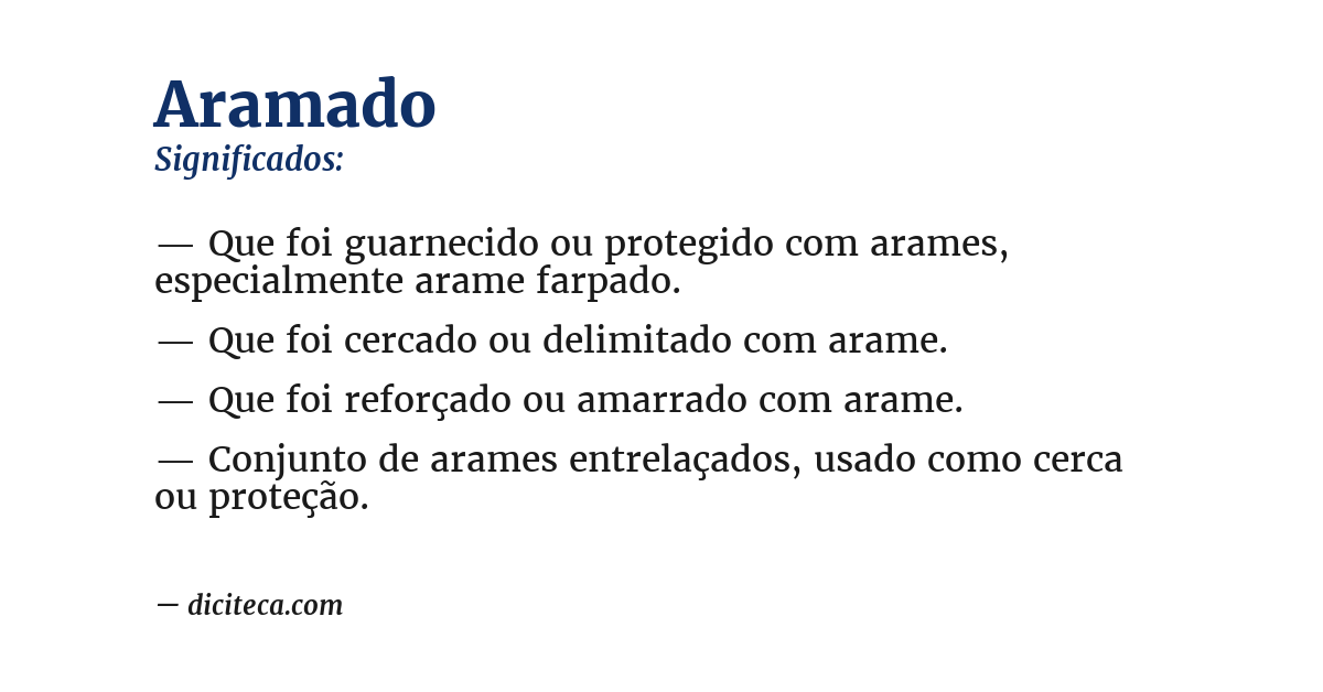 Significado de aramado
