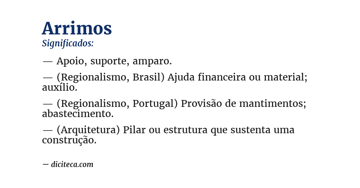 Significado de arrimos