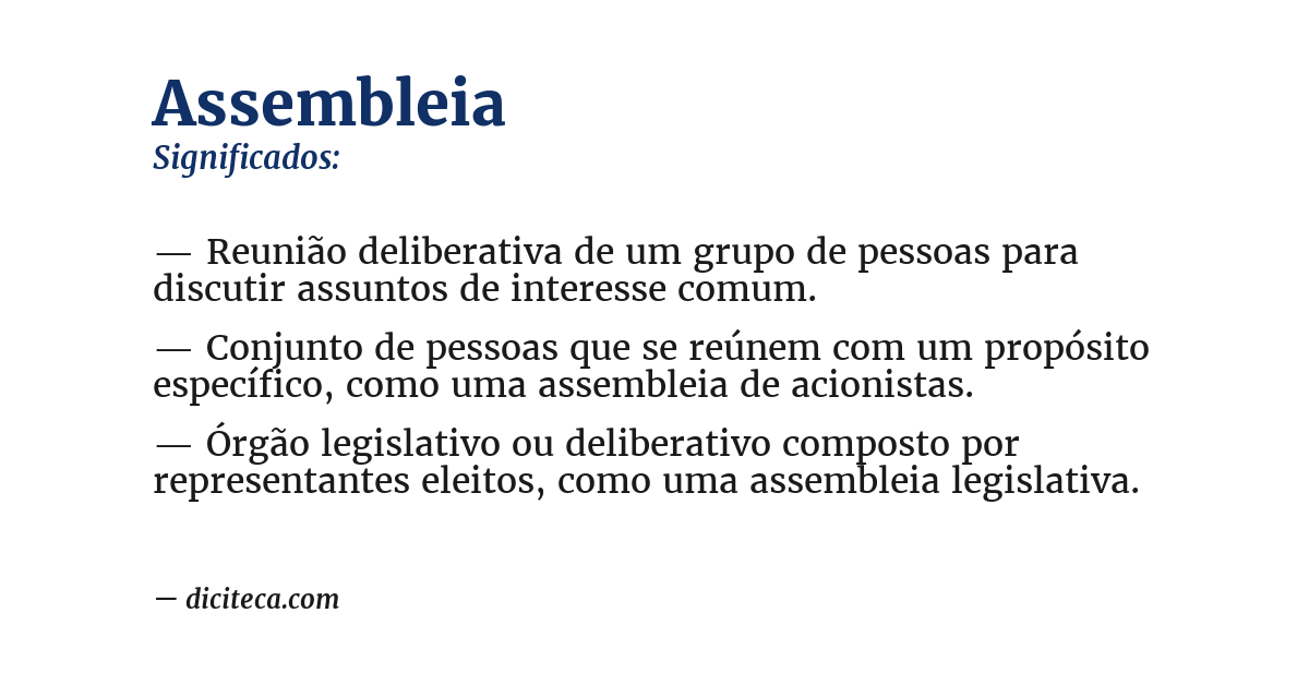 Significado de assembleia