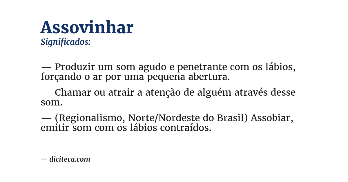 Significado de assovinhar
