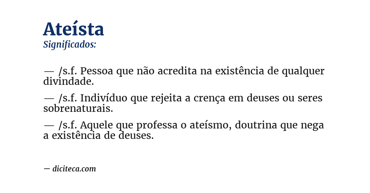 Significado de ateísta