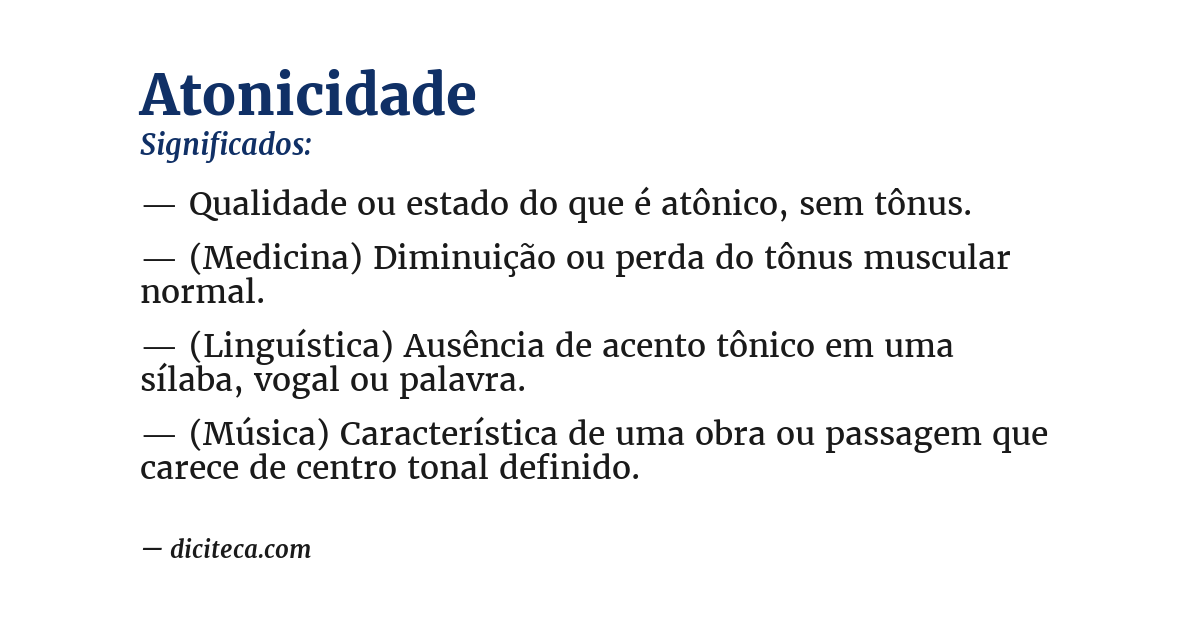 Significado de atonicidade