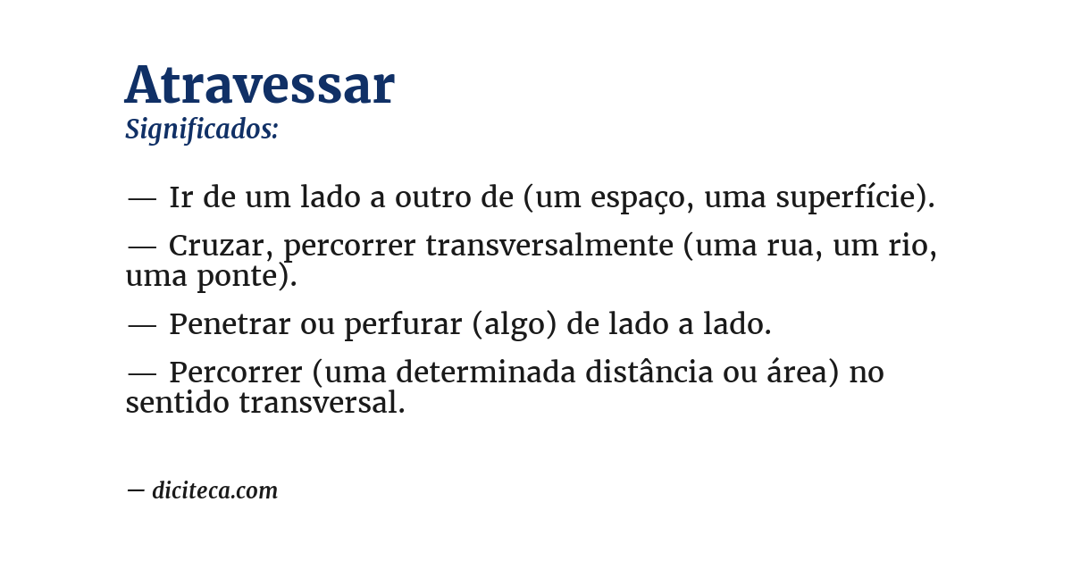 Significado de atravessar