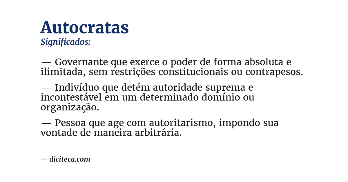 Significado de autocratas