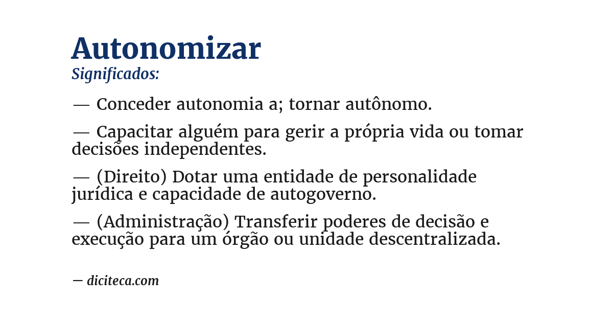 Significado de autonomizar