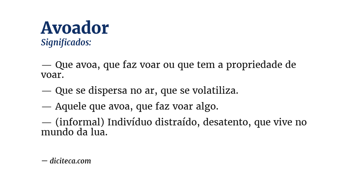 Significado de avoador