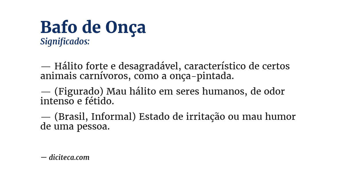 Significado de bafo de onça