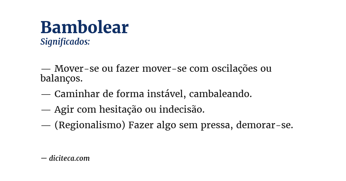 Significado de bambolear