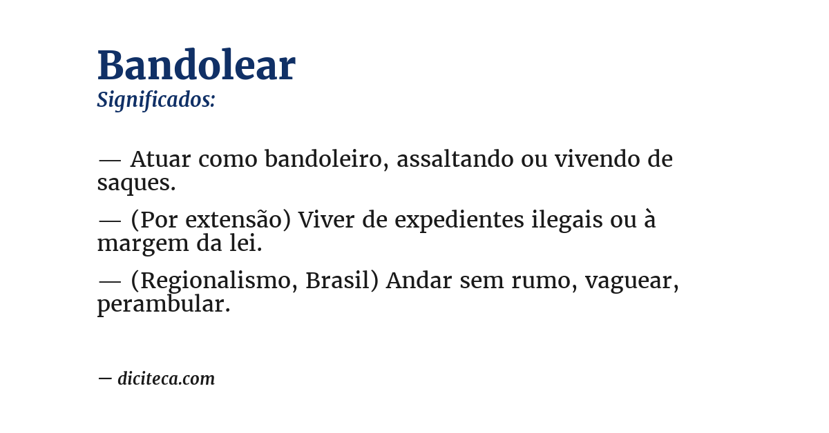 Significado de bandolear