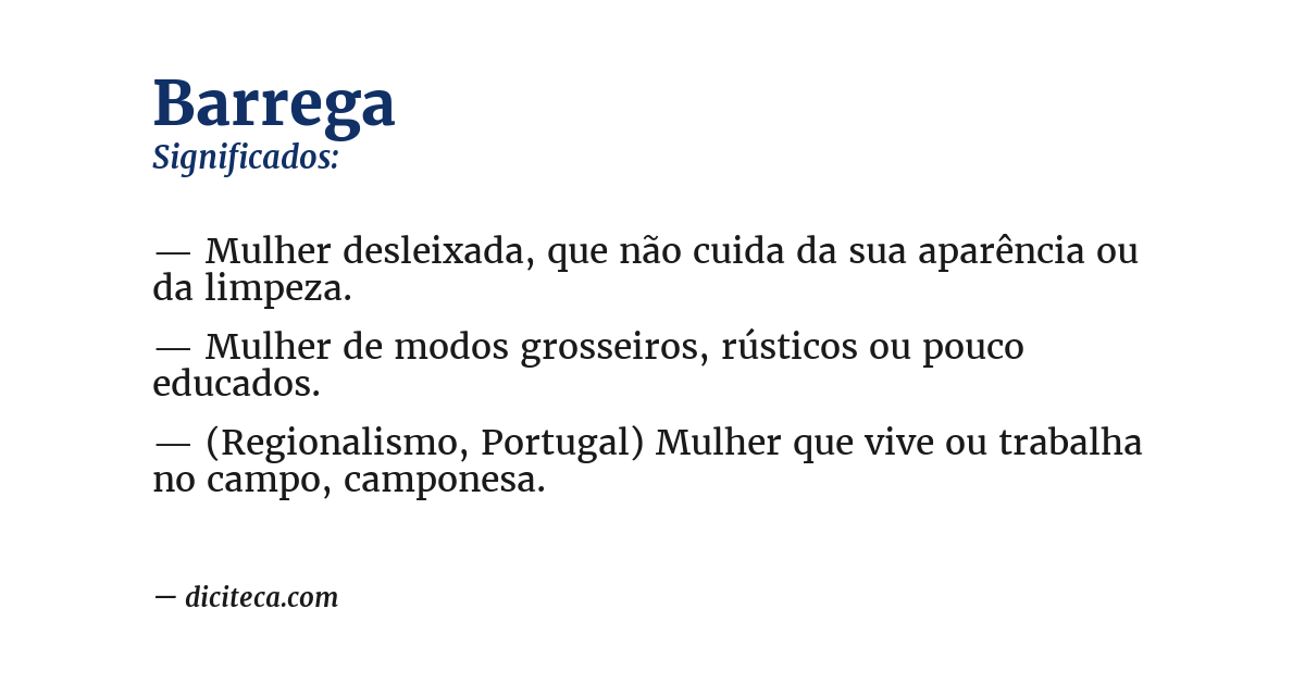 Significado de barrega