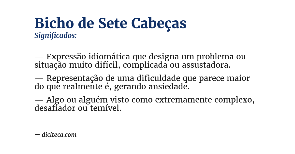 Significado de bicho de sete cabeças