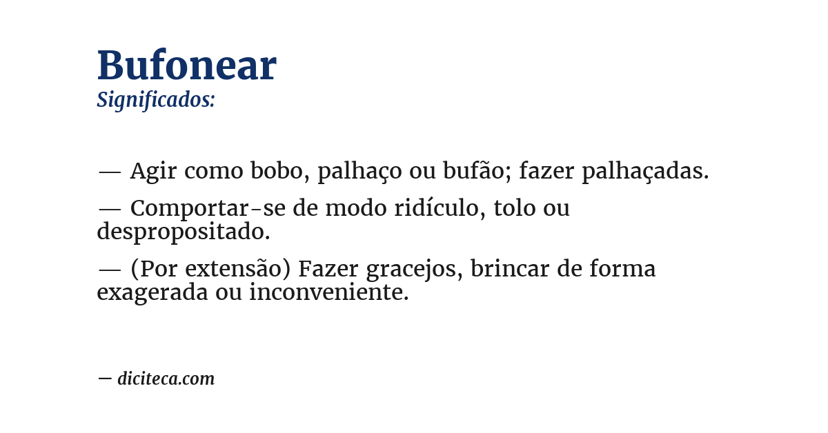 Significado de bufonear