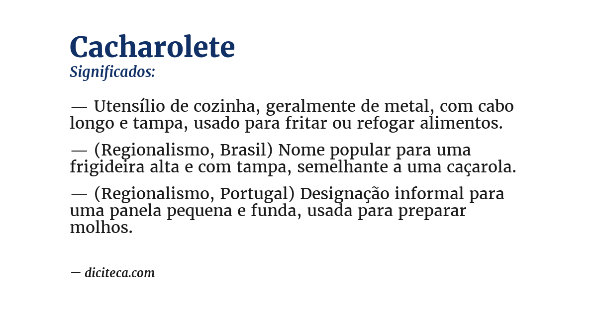 Significado de cacharolete