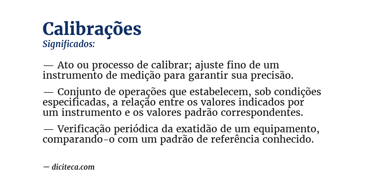 Significado de calibrações