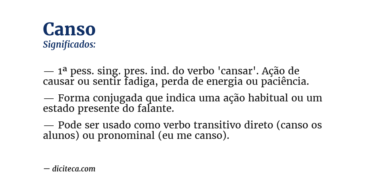 Significado de canso