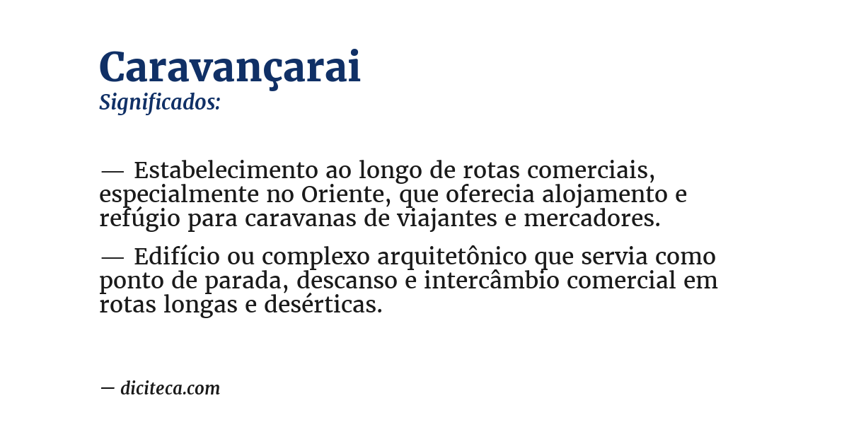 Significado de caravançarai