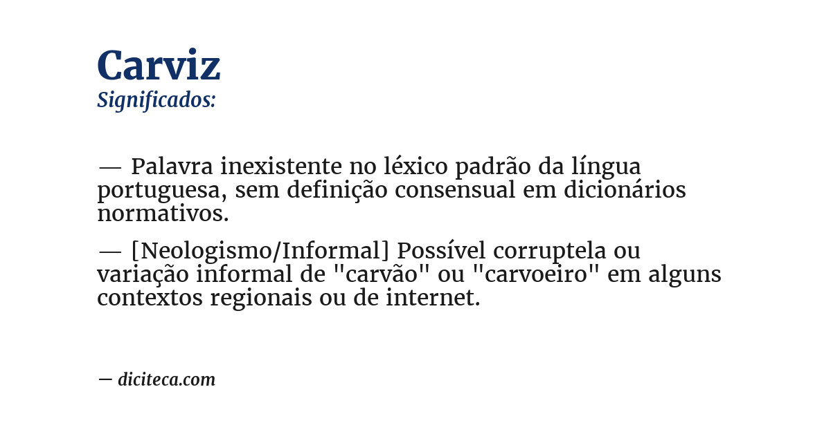 Significado de carviz