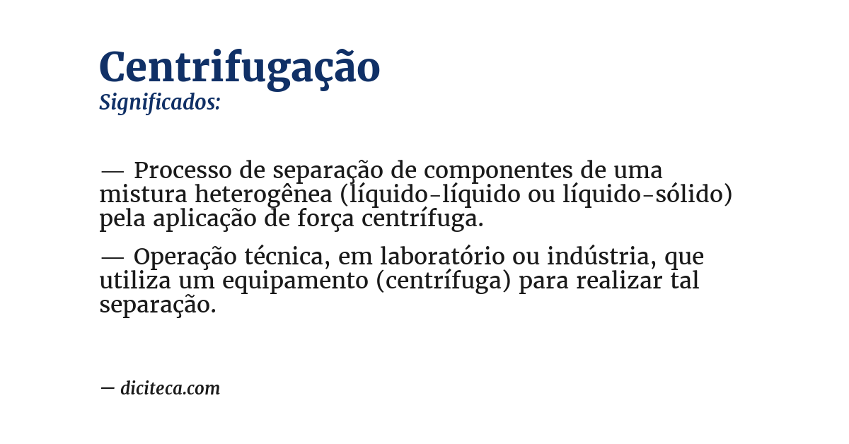 Significado de centrifugação