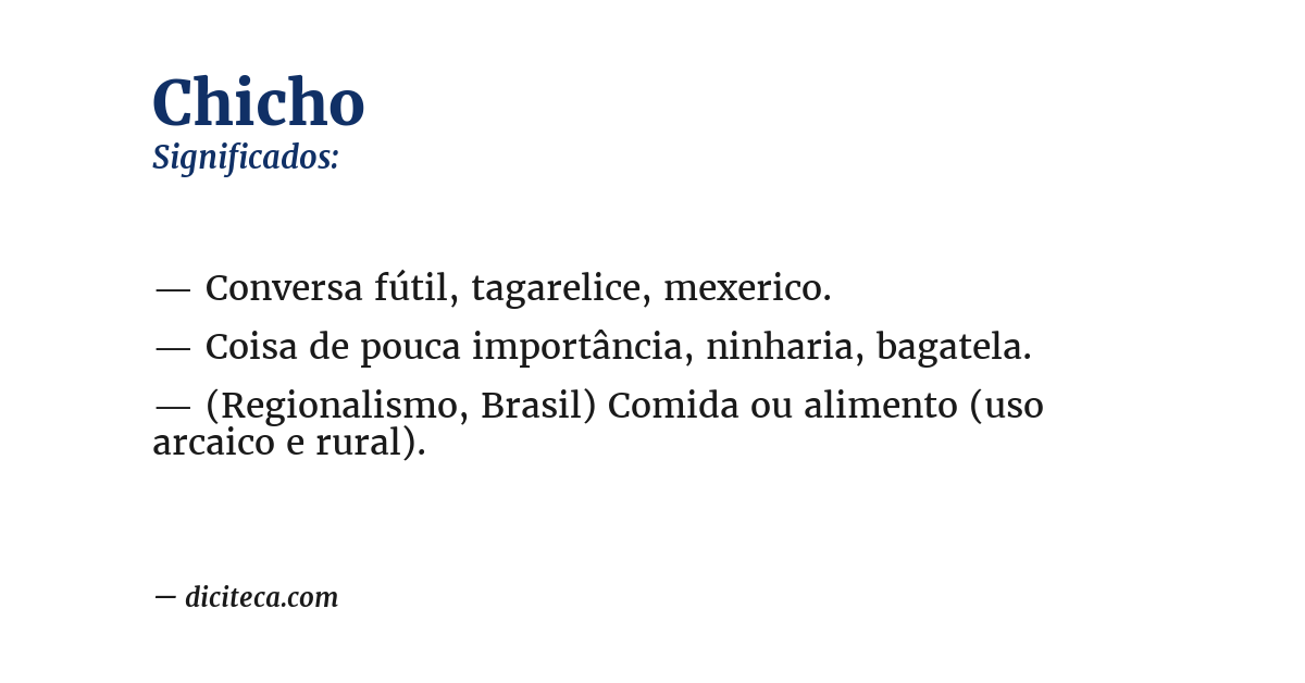 Significado de chicho