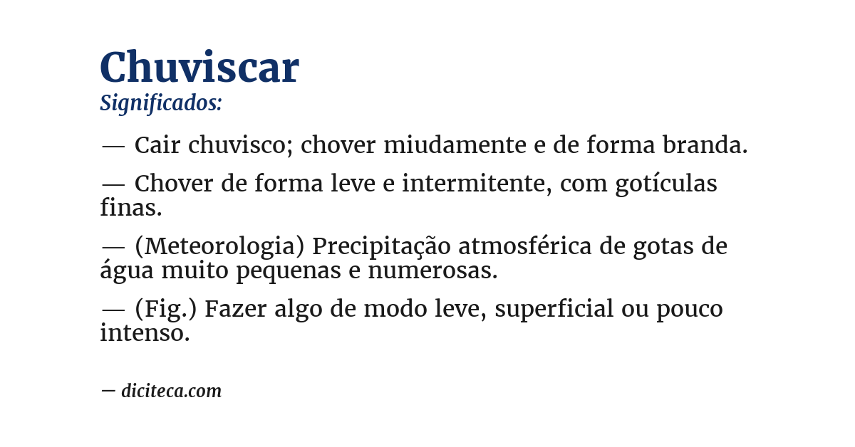 Significado de chuviscar