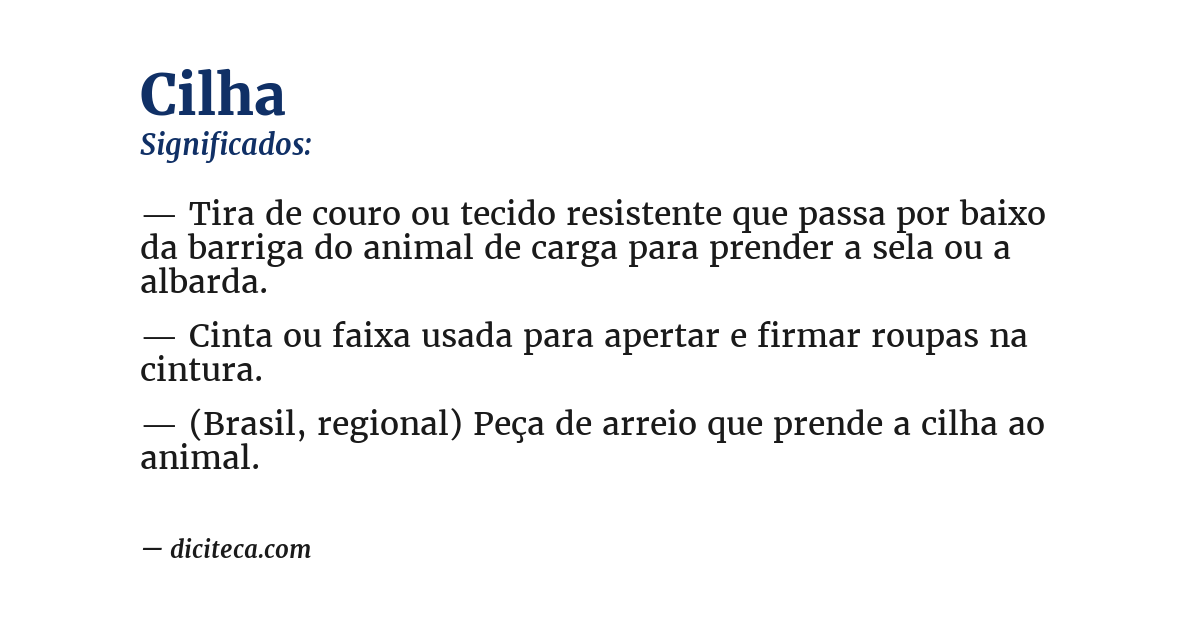 Significado de cilha