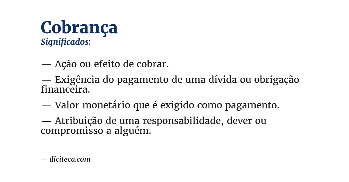 Significado de cobrança