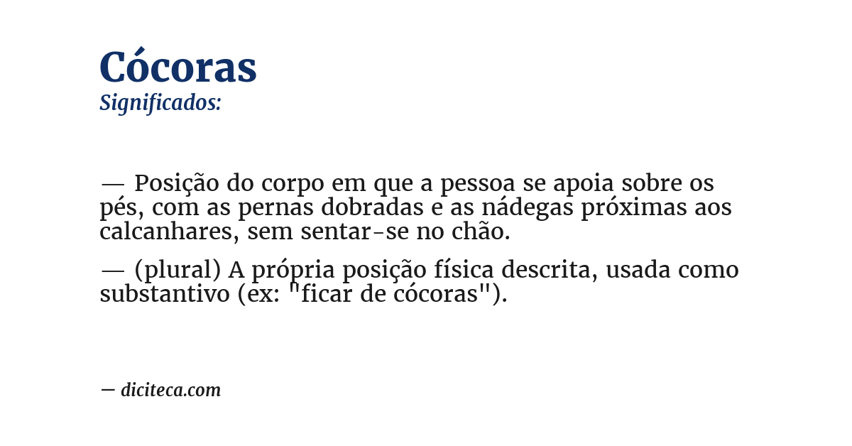 Significado de cócoras