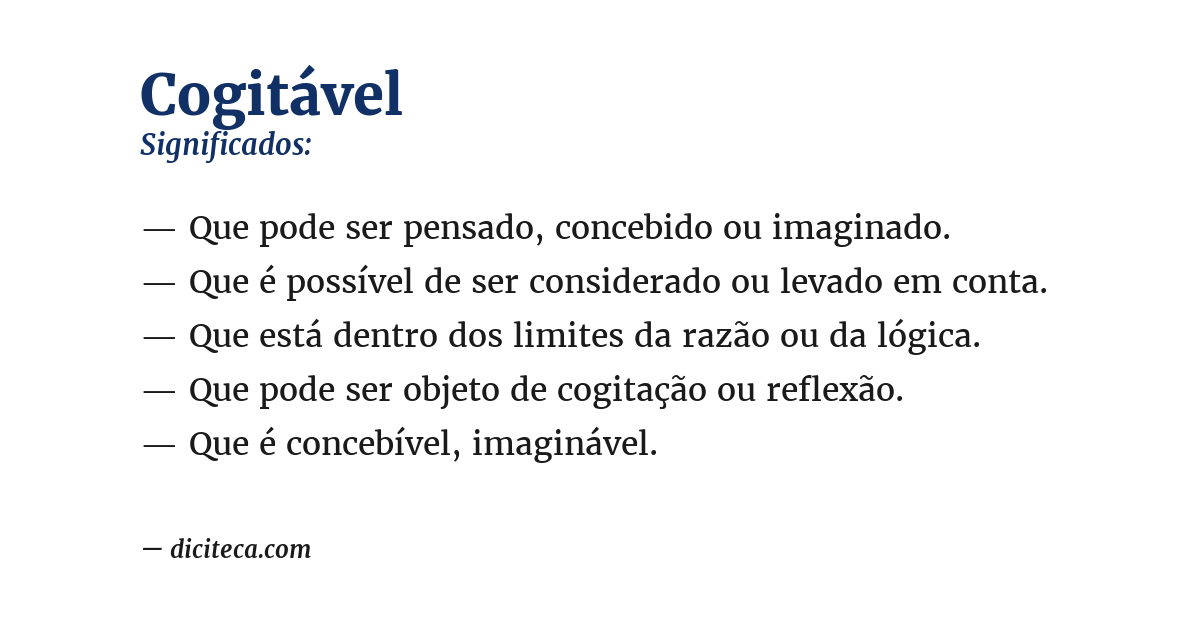 Significado de cogitável