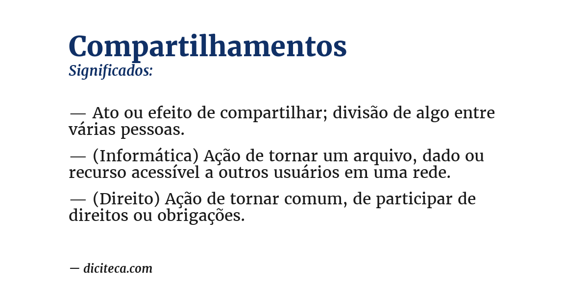 Significado de compartilhamentos