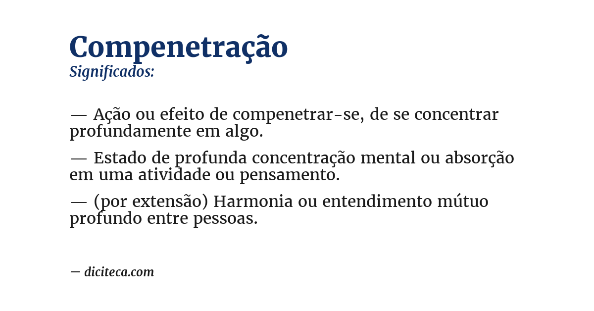 Significado de compenetração