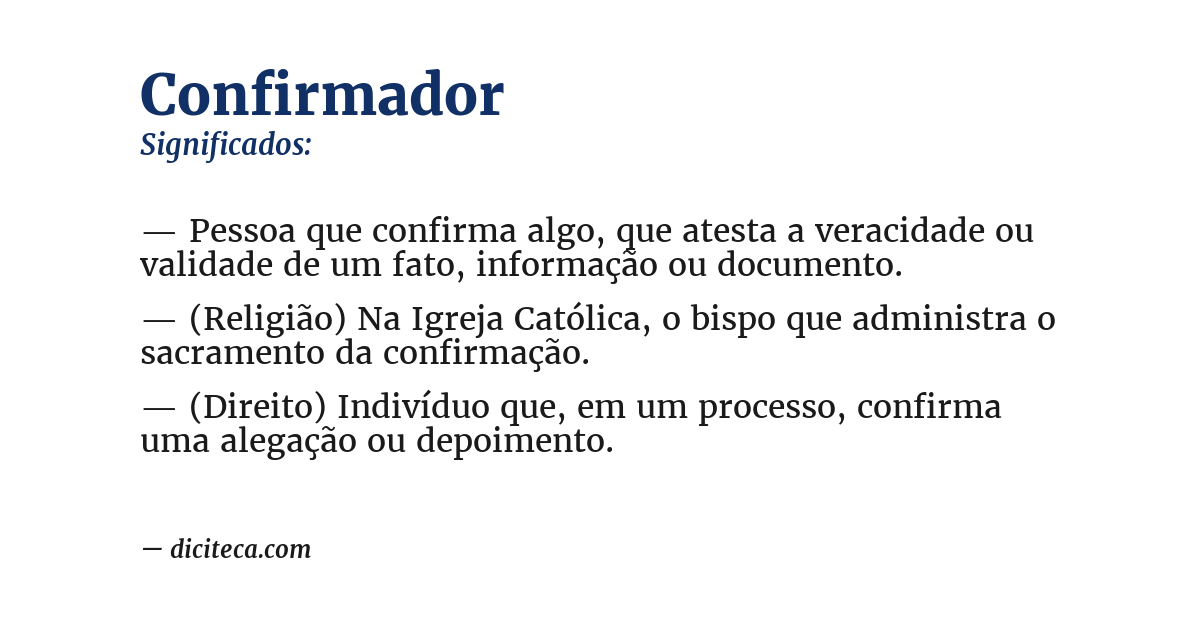 Significado de confirmador