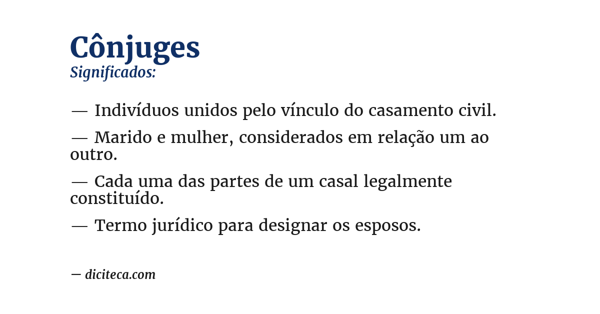 Significado de cônjuges