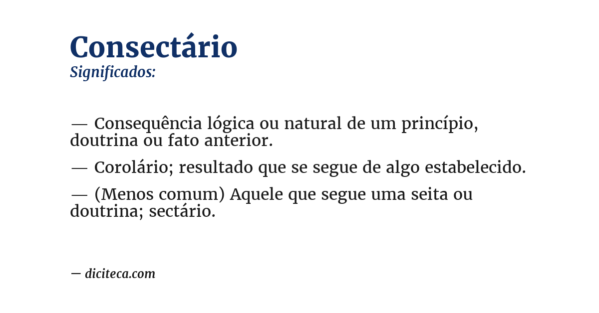 Significado de consectário