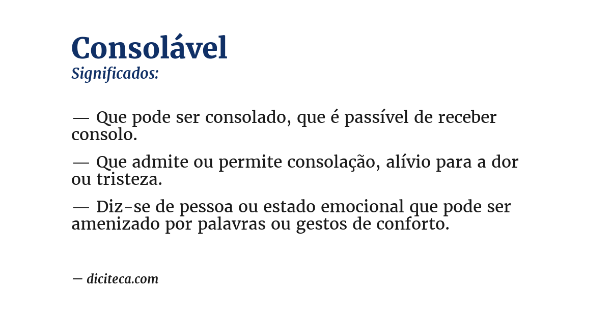 Significado de consolável