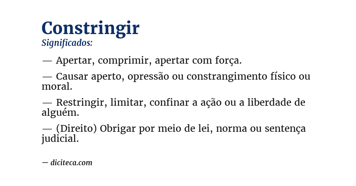 Significado de constringir