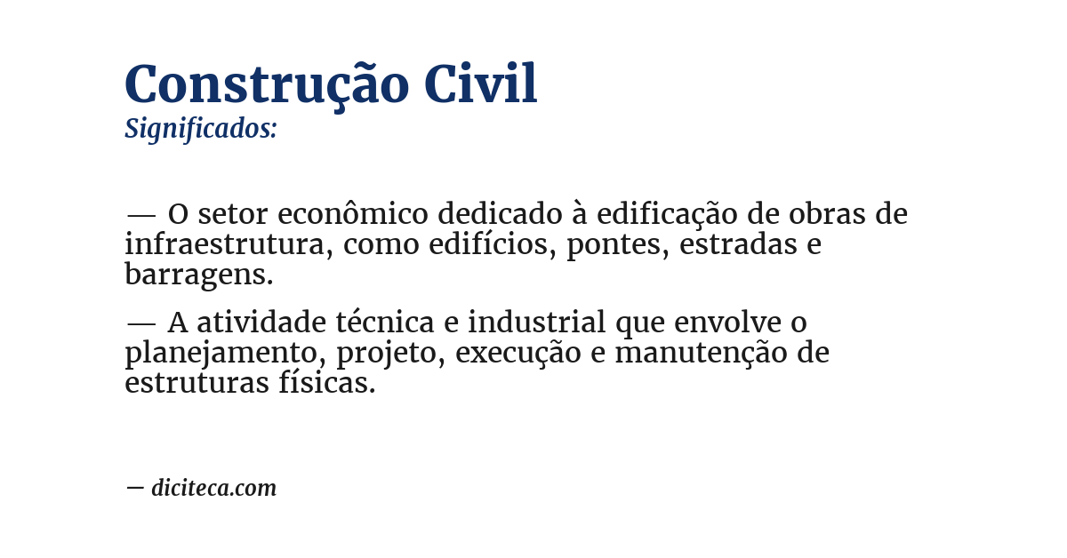 Significado de construção civil