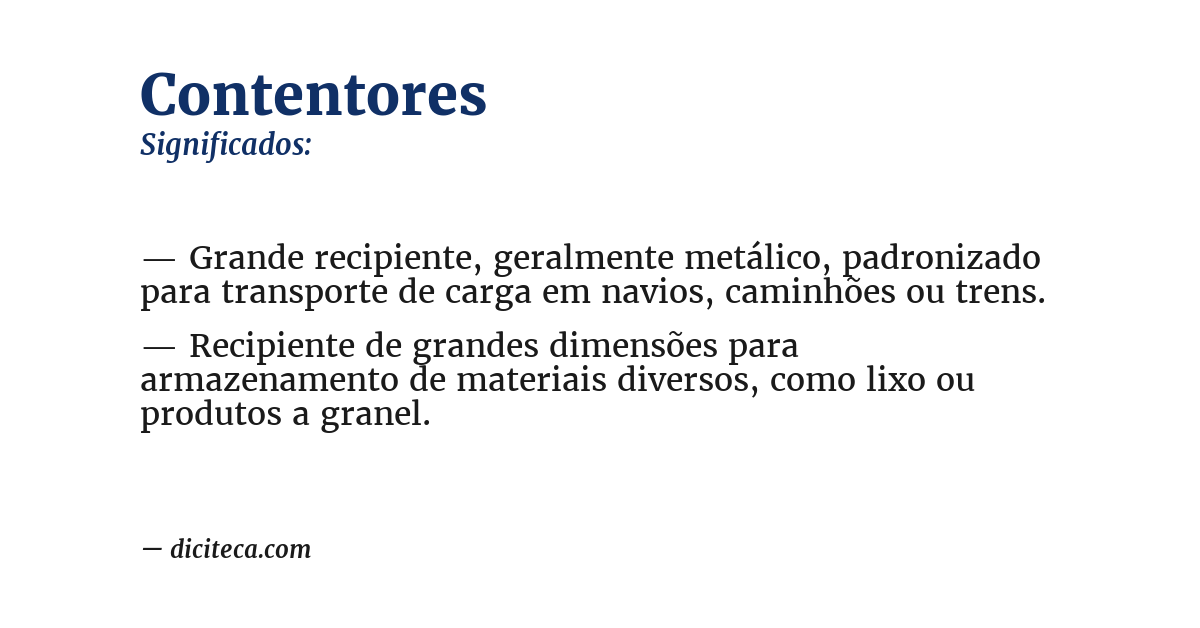 Significado de contentores