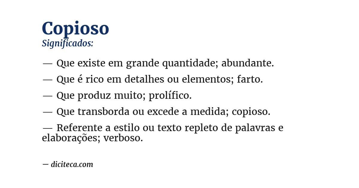 Significado de copioso