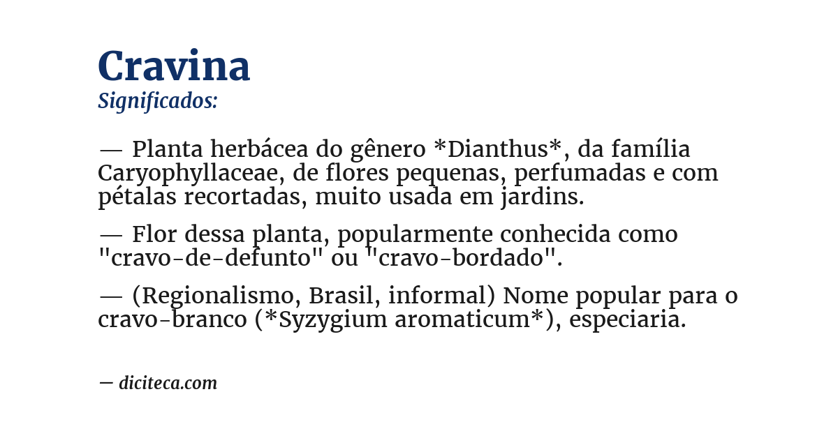 Significado de cravina