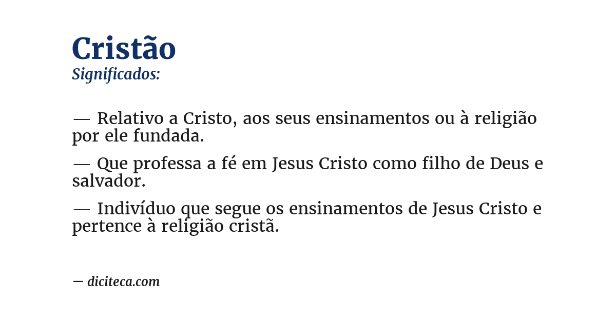 Significado de cristão